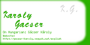 karoly gacser business card