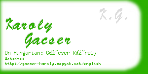 karoly gacser business card
